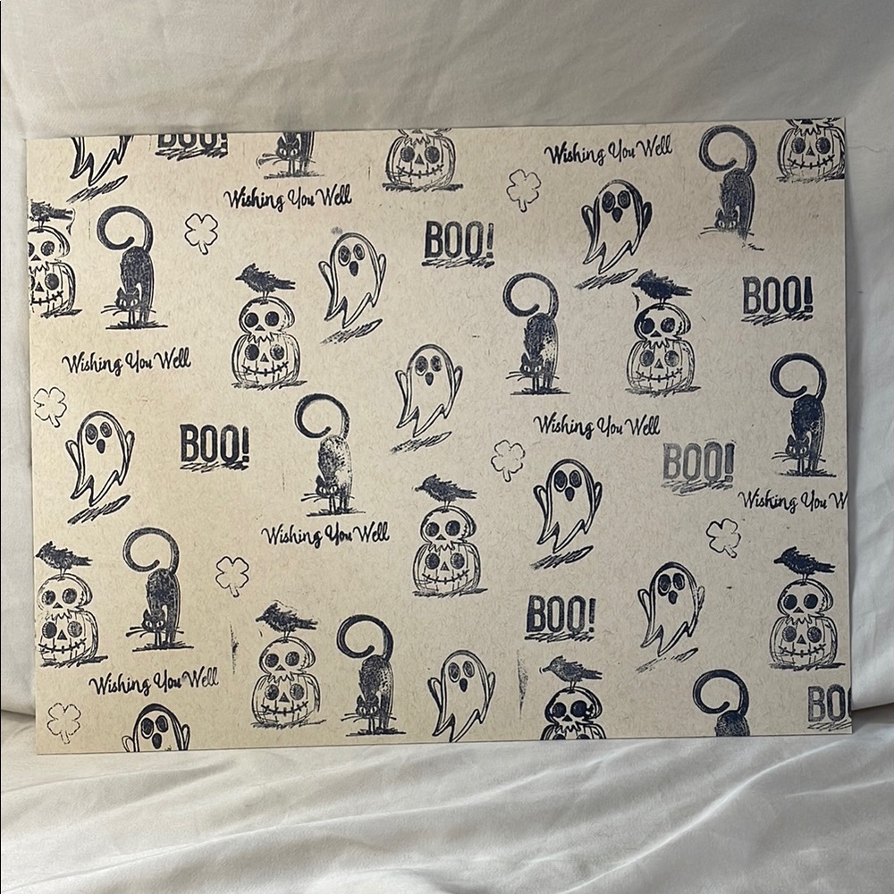 Handmade Wishes Halloween Pattern Print